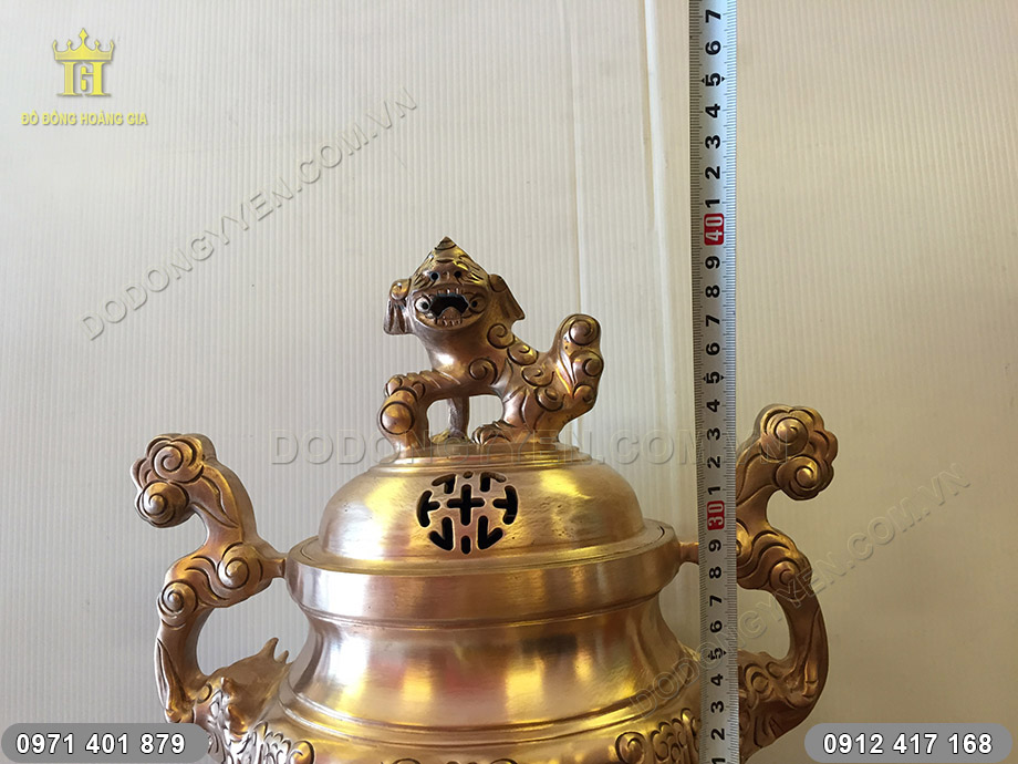 đỉnh đồng đỏ trơn 40cm